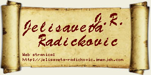 Jelisaveta Radičković vizit kartica